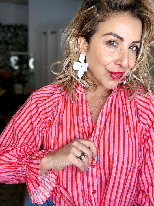 ROUGE - RED/PINK stripe shirt