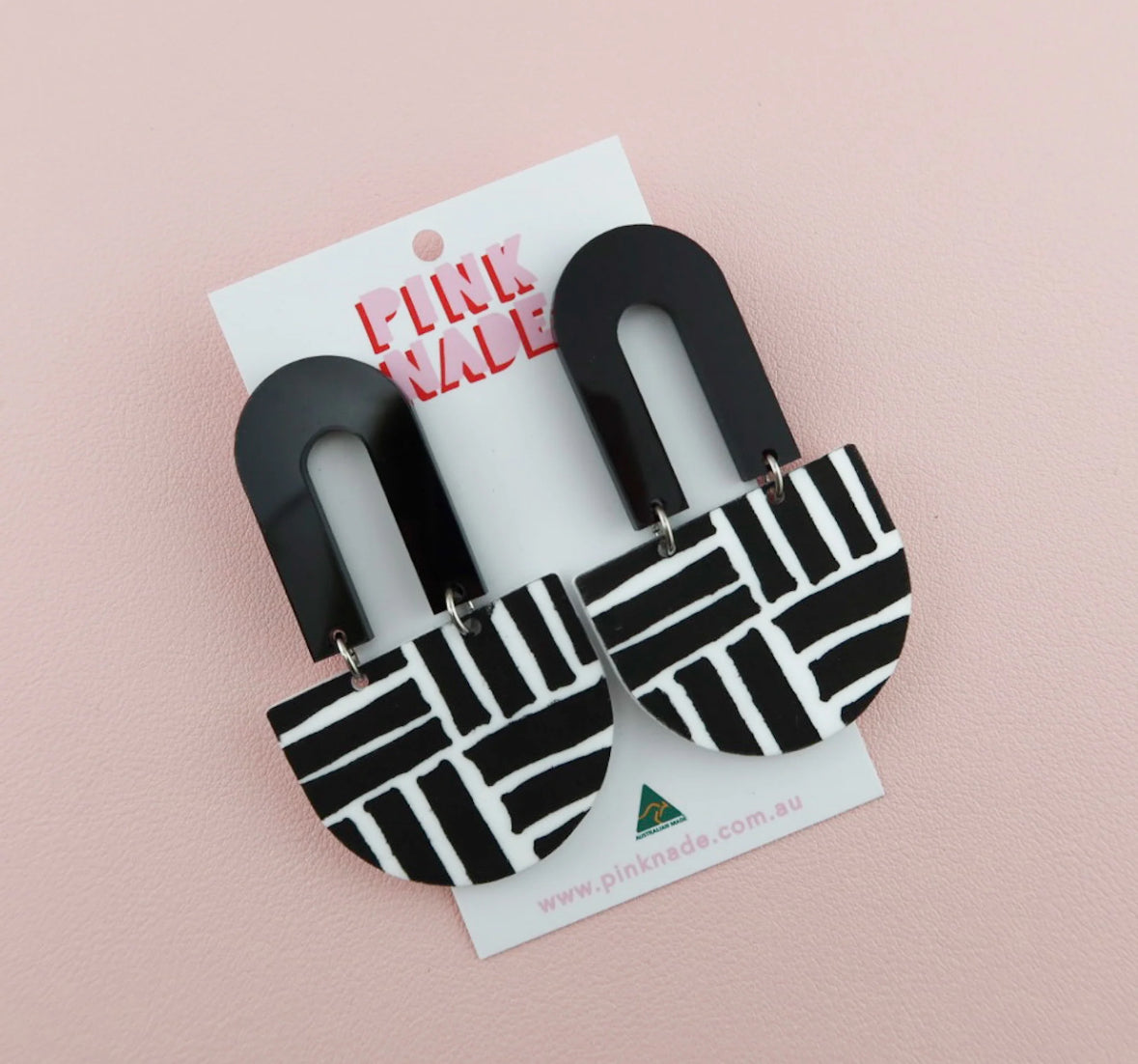 MISSY MOO black & white Resin earrings by Pink Nade