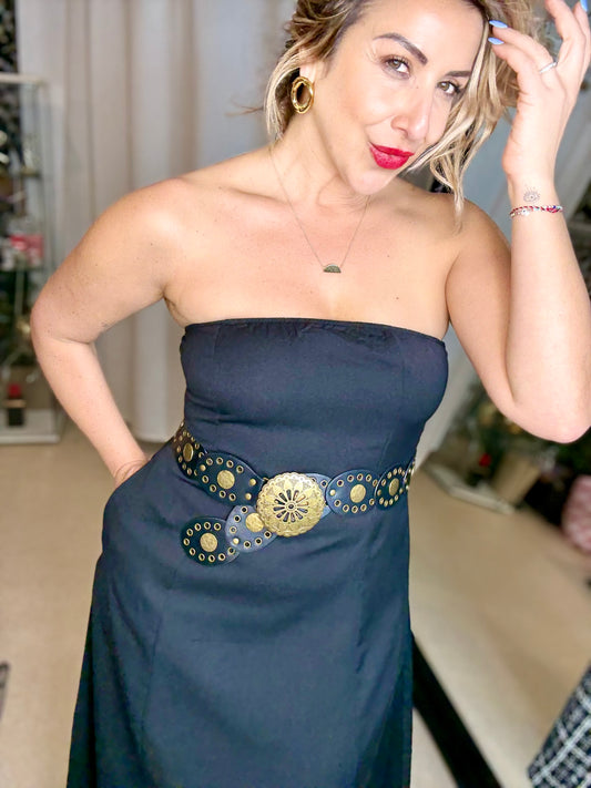 GABRIELLA (preorder for end of Oct) - BLACK strapless dress