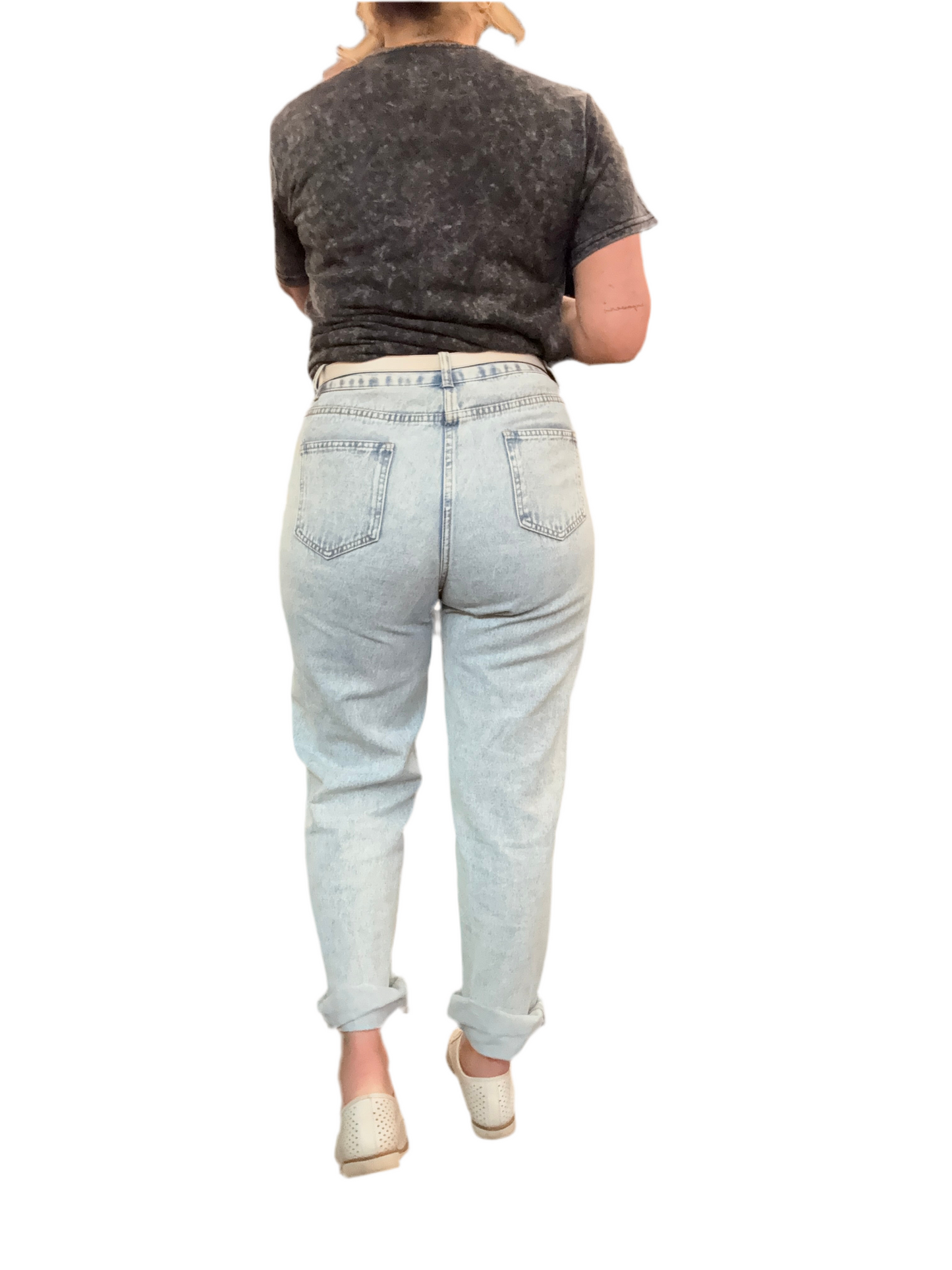 DAISY - BLUE denim with floral embroidery
