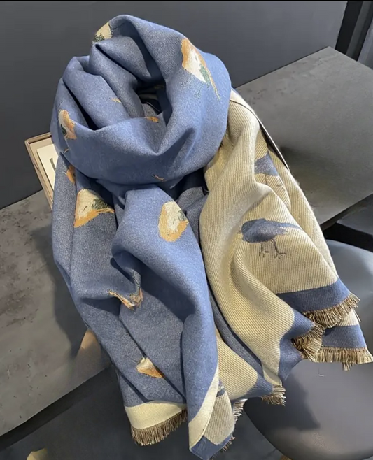 BIRDY hazy blue scarf