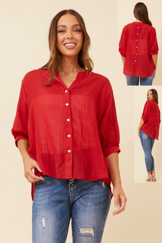 DAWN - RED button up shirt