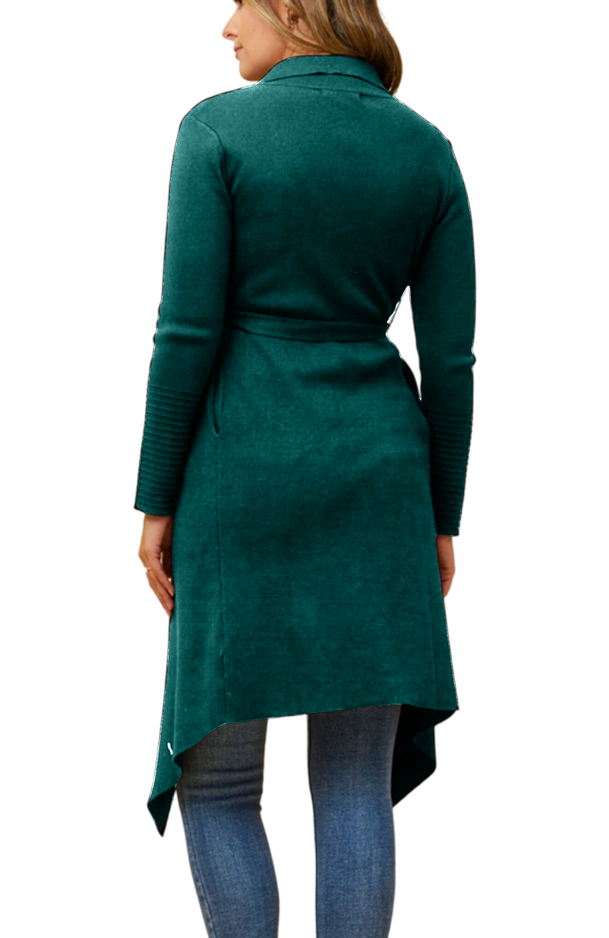 STELLA - JADE GREEN waterfall knit cardigan