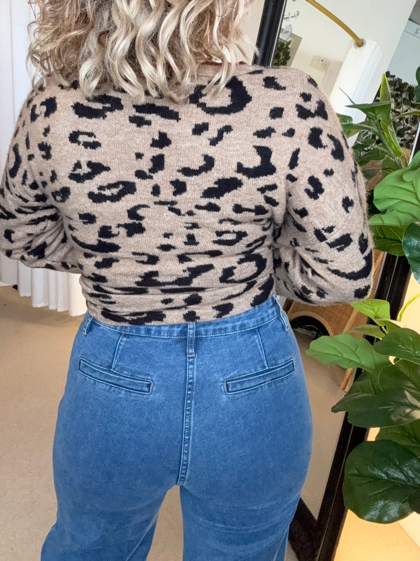 HUDSON - MID BLUE wide leg high waisted jean
