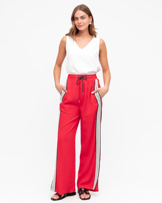 ZENDAYA - Red Pant with Side Lines