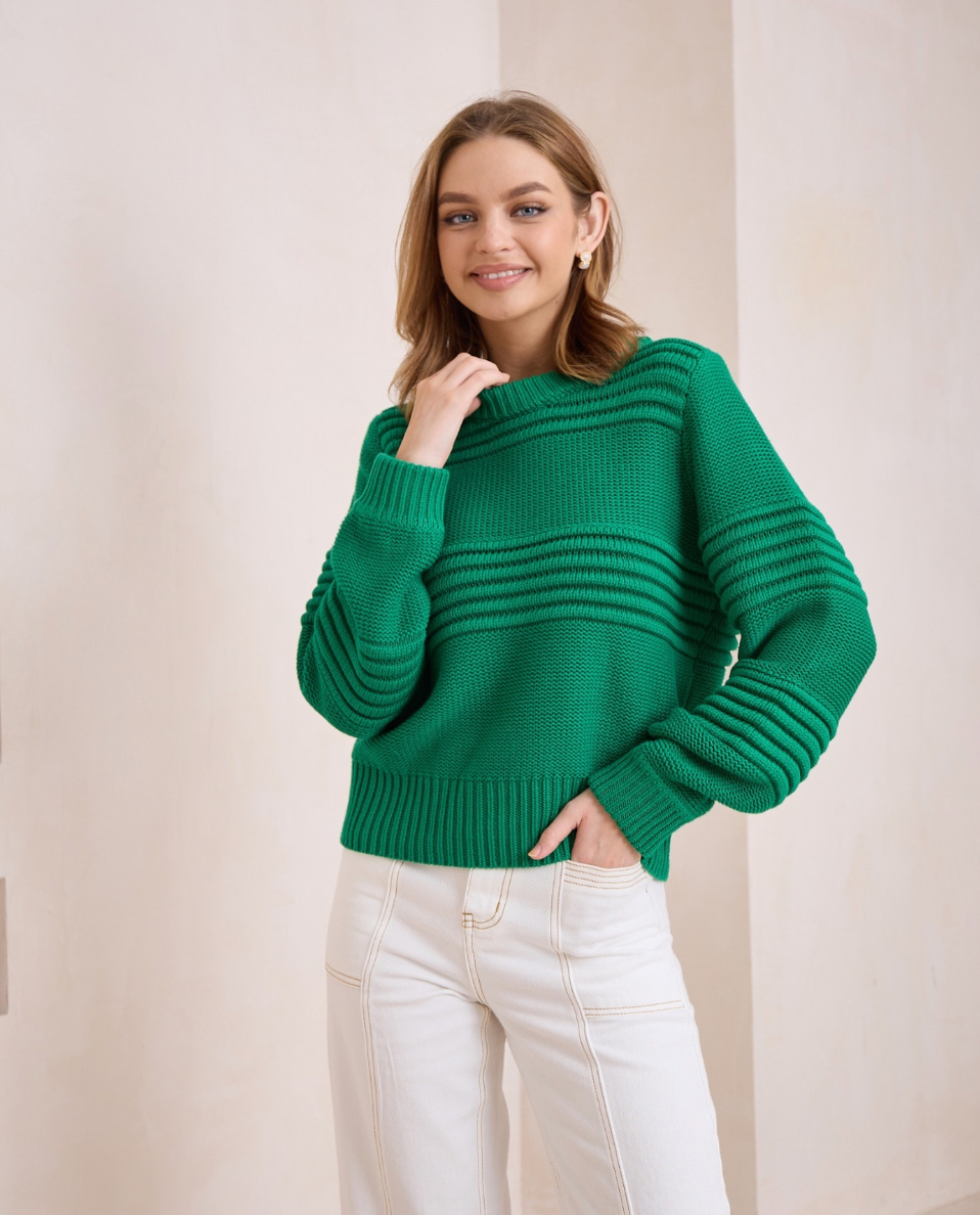 SOPHIA - Green Textured Knit