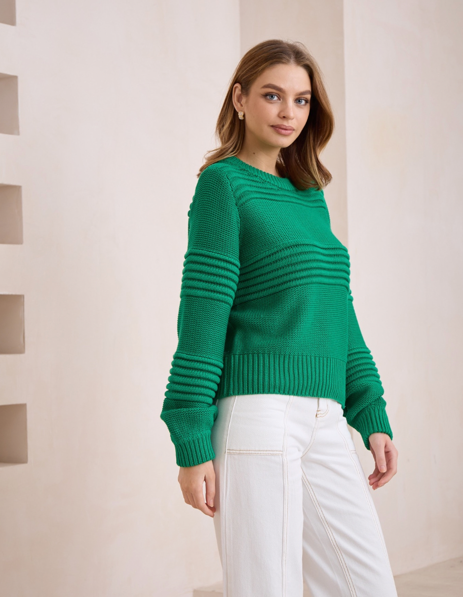 SOPHIA - Green Textured Knit