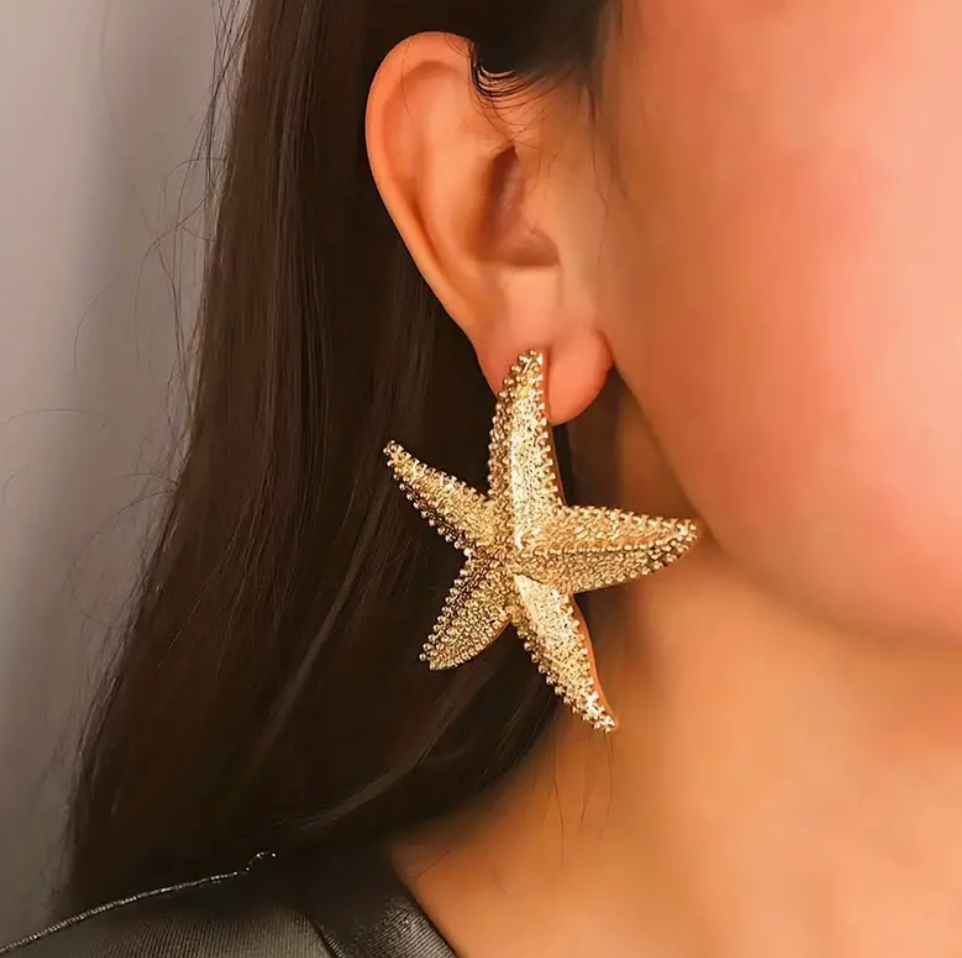 STARFISH - gold earrings