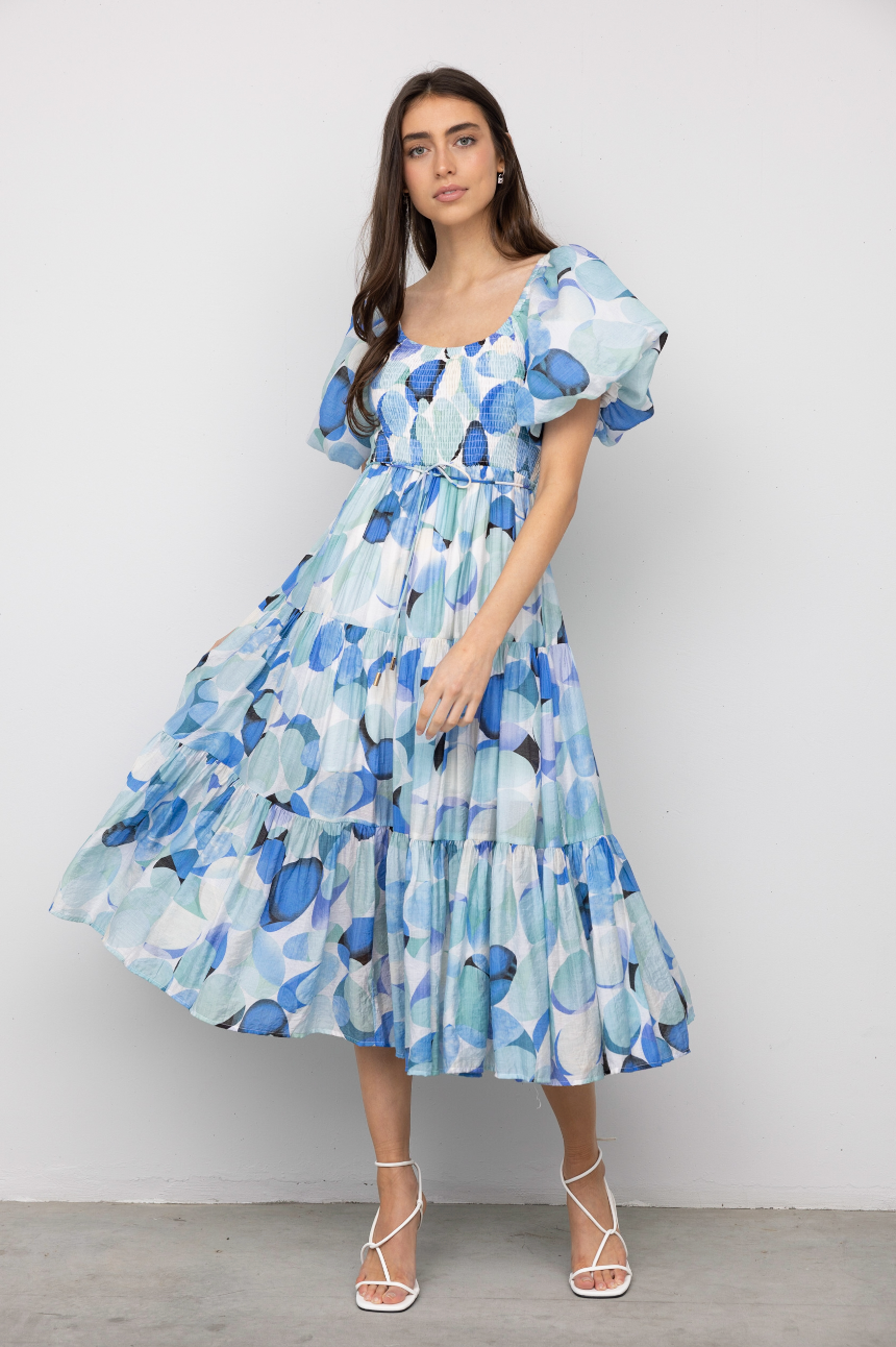 BUBBLE - Blue pattern dress