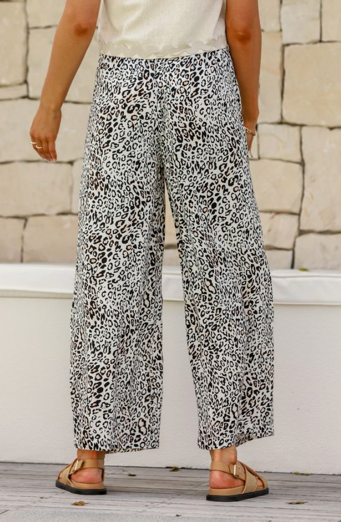 AMARI - Leopard Wide Leg Pant