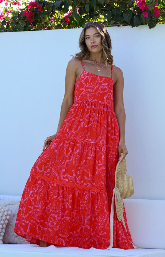 AALIYAH - Watermelon maxi dress