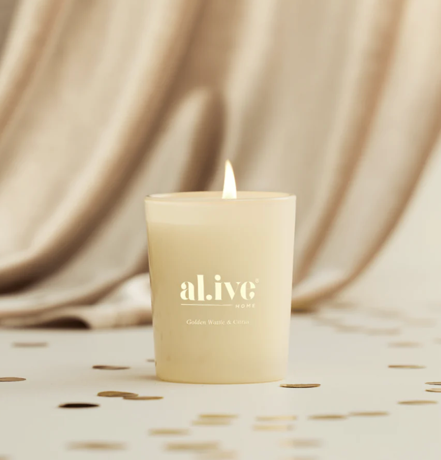 AL.IVE - mini soy candle bauble - golden wattle & citrus