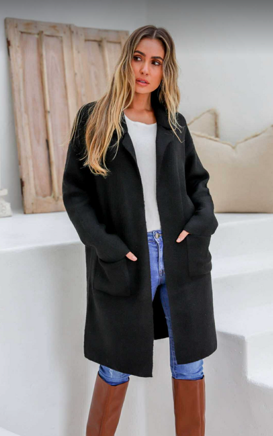 CAMDEN - BLACK long cardigan