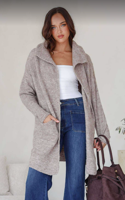 CODY - MOCHA waterfall cardigan