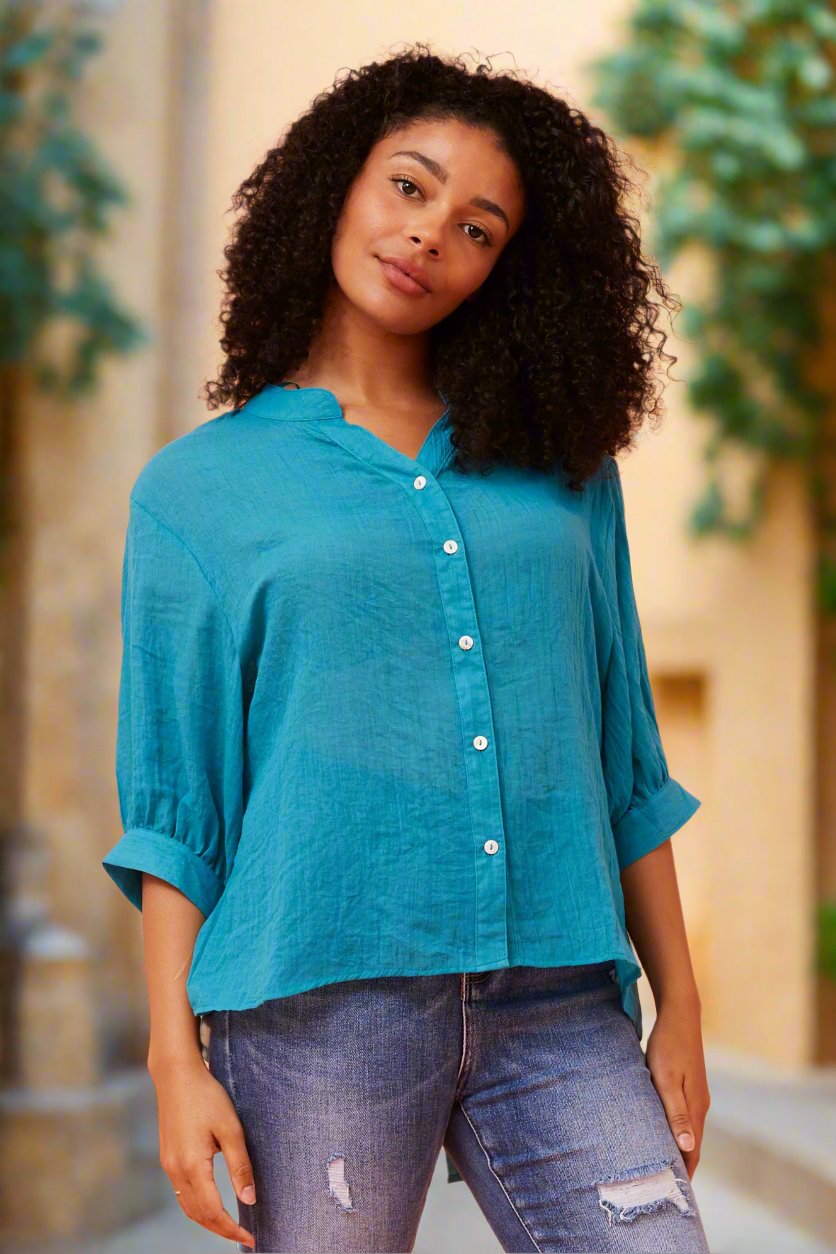 DAWN - TURQUOISE Button Up Shirt