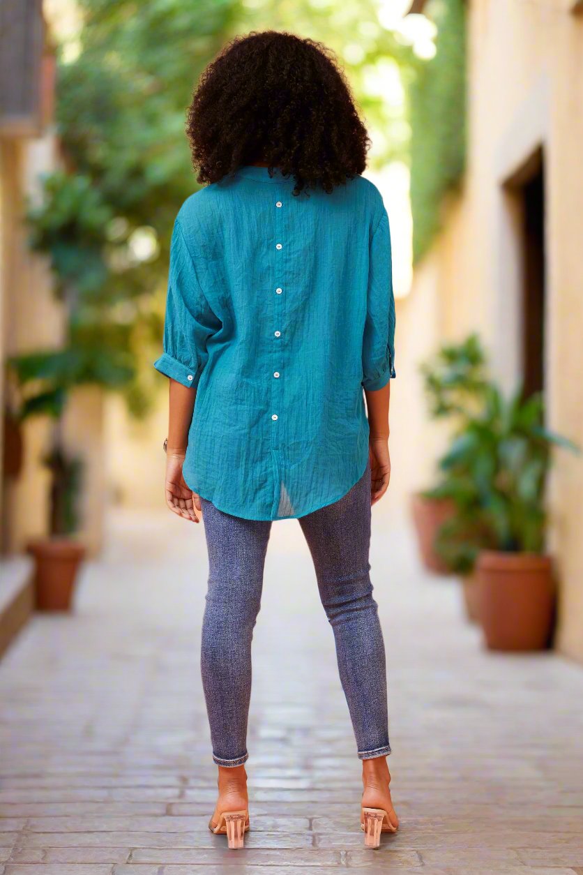 DAWN - TURQUOISE Button Up Shirt