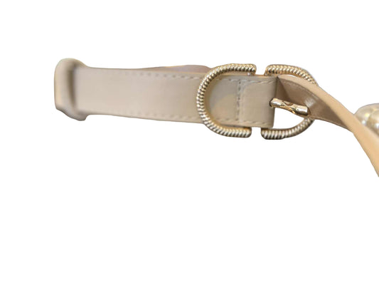 JILL - BONE extra long belt ribbed buckle