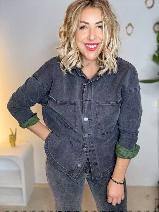FRANKIE - Vintage CHARCOAL Shacket