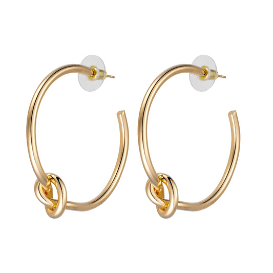 CARMEN Gold knot hoop earrings