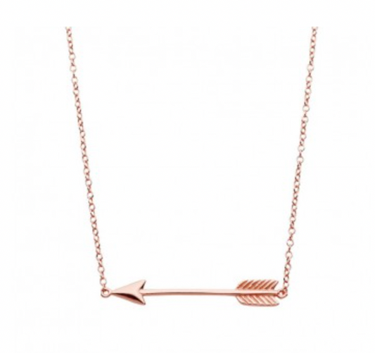 STACEY Sterling silver arrow necklace Rose Gold Plated